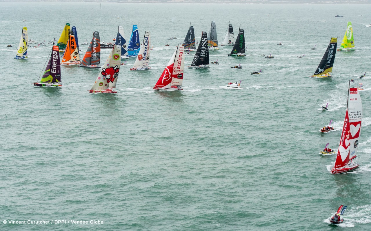 VENDEE GLOBE 2012 - START - PHOTO / VINCENT CURUTCHET / DARK FRAME / DPPI / VENDEE GLOBE