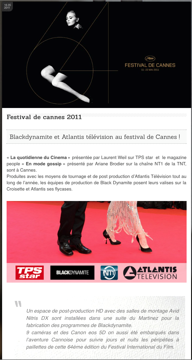 Atlantis Television - Black Dynamite et Atlantis Télévision au festival de Cannes